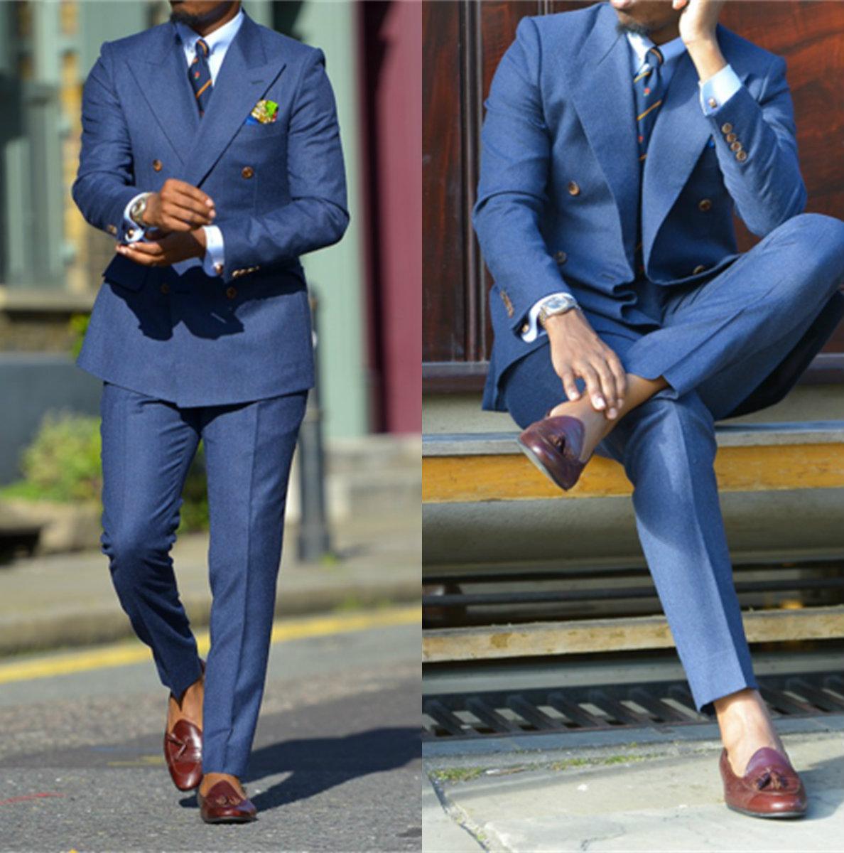Formal Wear For Men In Wedding - الأزرق الداكن الرسمي للرجال الدعاوى قطعتين