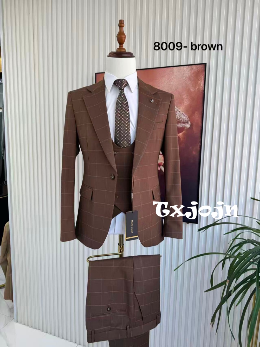 Men'S Formal Wear For Office - بدلة رجالية مخططة من 3 قطع