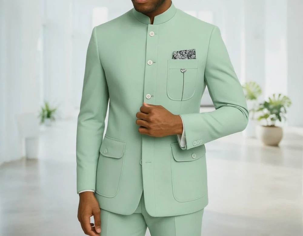 Men'S Formal Wear For Office - بدلة سفاري رجالية فاخرة باللون الأخضر