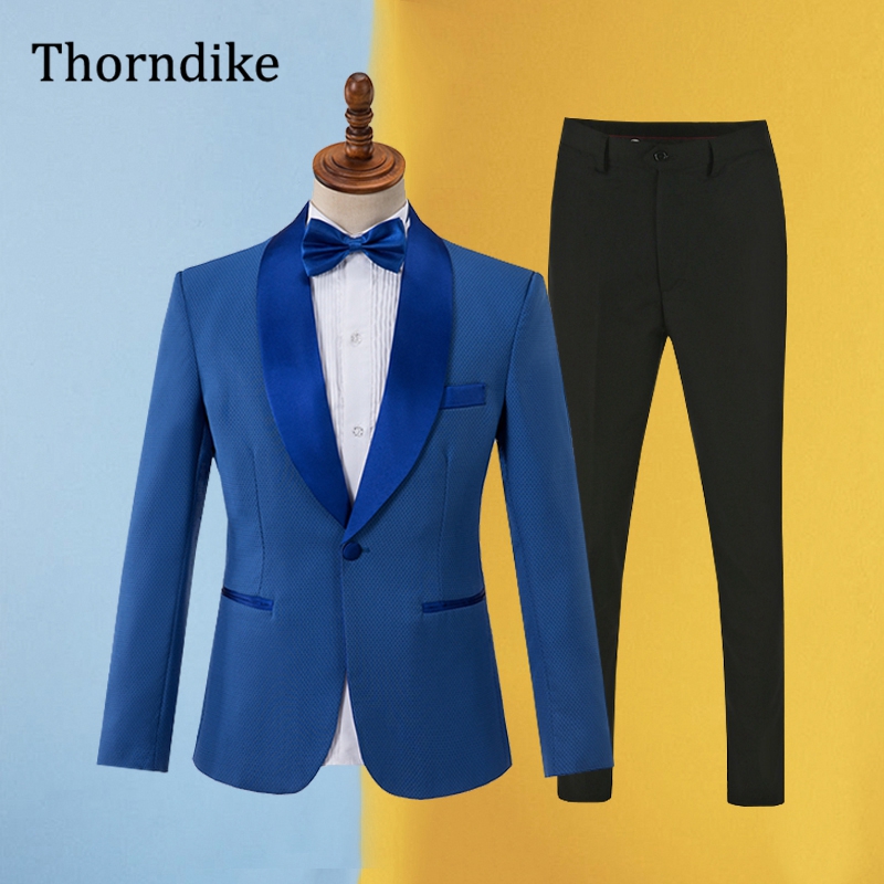Men'S Formal Wear For Office - Gwenhwyfar بدلة زرقاء للرجال 2025 جديدة