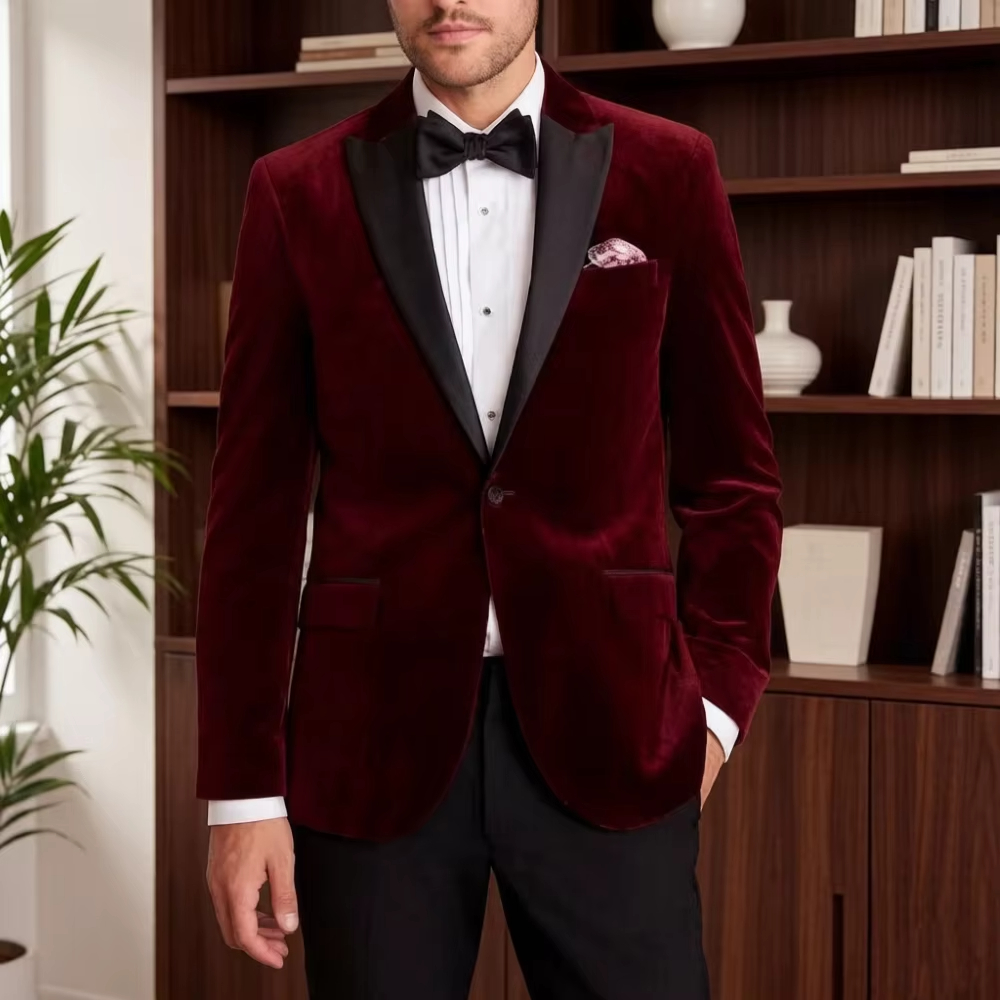 بدلات رسمية مخملية للرجال بقصة - مراجعة Men'S Formal Wear For Reception وسعره