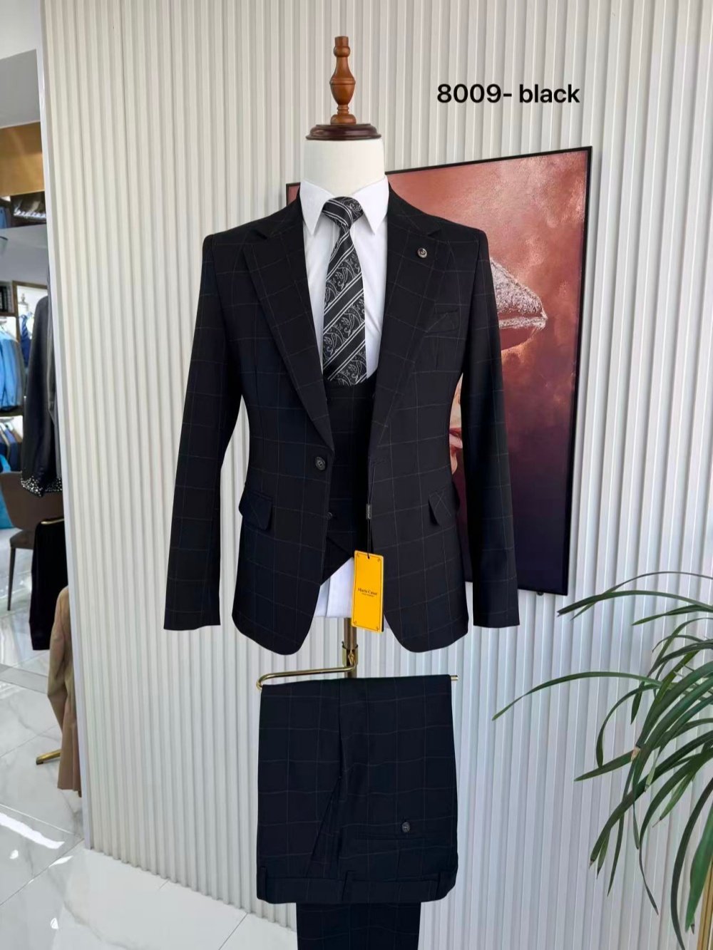 بدلة رجالية مخططة من 3 قطع (جا - مراجعة Men'S Formal Wear For Office وسعره