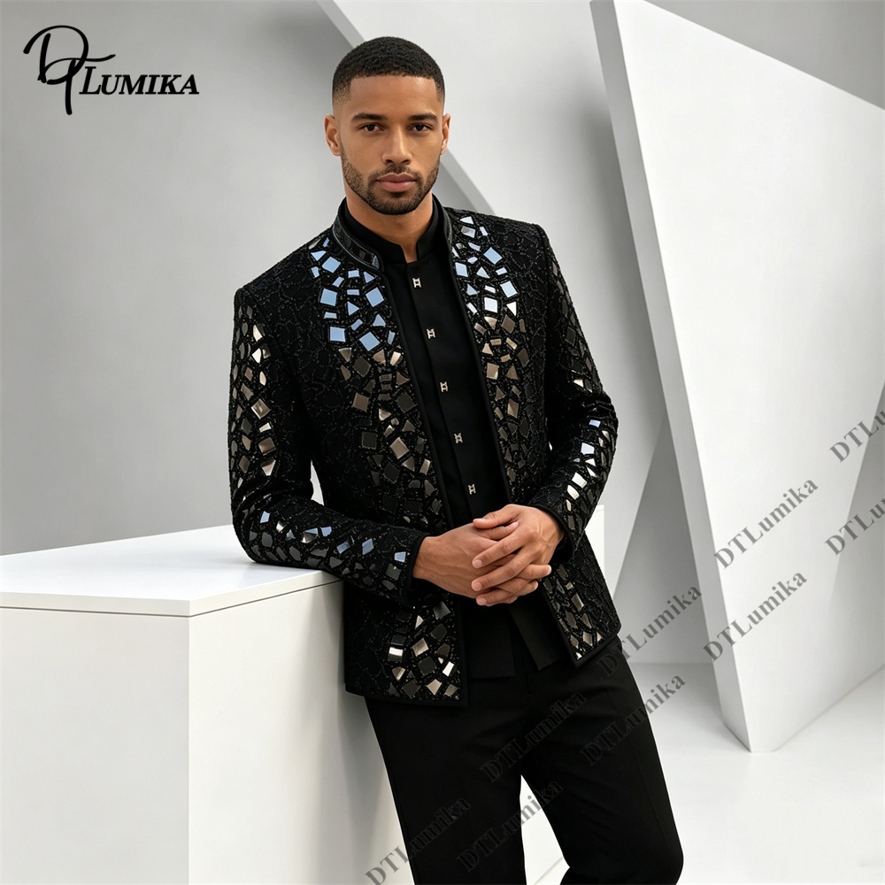 بدلة رجالية سوداء بياقة ماندار - مراجعة Men'S Formal Wear For Office وسعره