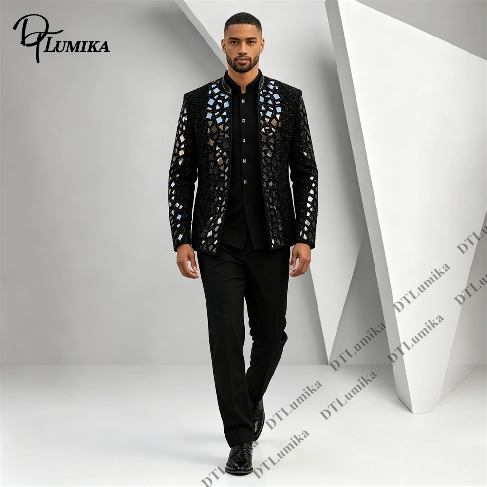بدلة رجالية سوداء بياقة ماندار - مراجعة Men'S Formal Wear For Office وسعره