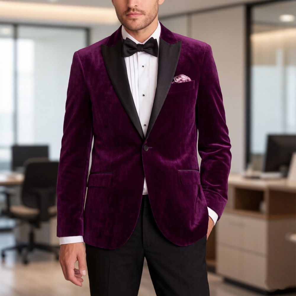 بدلات رسمية مخملية للرجال بقصة - مراجعة Men'S Formal Wear For Reception وسعره